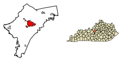 Nelson County Kentucky Incorporated and Unincorporated areas Bardstown Highlighted 2103628
